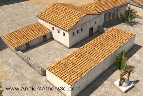 Το νομισματοκοπείο. Ήταν το κτήριο στο οποίο κόβονταν τα χάλκινα νομίσματα της Αθήνας.