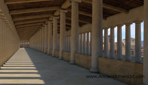 View of the interior of the Middle Stoa.