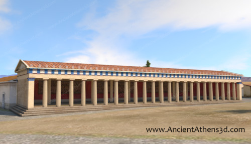 Η Ποικίλη Στοά (475-470 π.Χ.) είναι από τις πιο φημισμένες στοές της Αθήνας για δύο λόγους. Αφενός ήταν στολισμένη με ζωγραφικούς πίνακες των σημαντικότερων Ελλήνων ζωγράφων και αφετέρου ήταν το μέρος όπου ο φιλόσοφος Ζήνων ο Κιτιεύς δίδασκε γύρω στο 300 π.Χ. δημιουργώντας την στωική φιλοσοφία. Η στοά ήταν επίσης γνωστή ως "Πεισιανάκτειος".