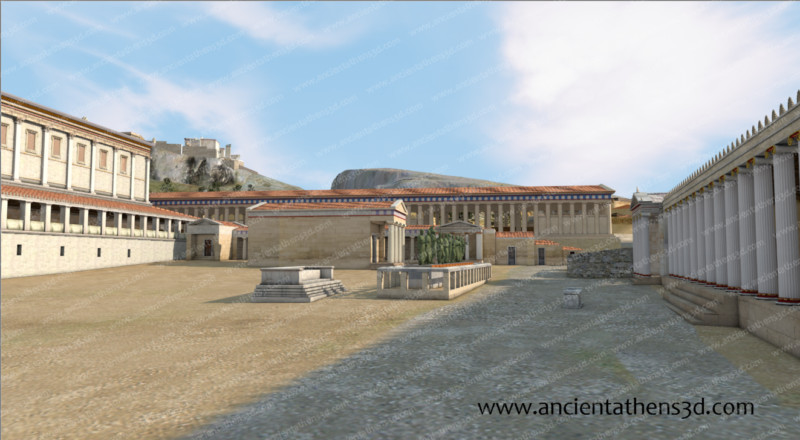 Άποψη προς νότια προς τη Μέση Στοά.