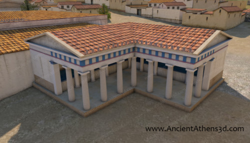 Η νοτιοδυτική κρήνη σχήματος «Γ» κατασκευάστηκε το διάστημα 350-325 π.Χ. και ήταν πιθανότατα το μεγαλύτερο κρηναίο οικοδόμημα της πόλης με δεξαμενή επιφάνειας περίπου 100 τετραγωνικών μέτρων.