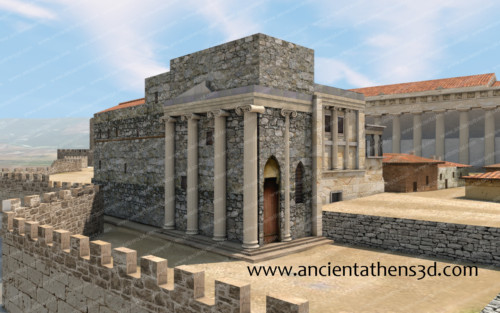 The Erechtheion from the west. The north entrance is also closed with walls.