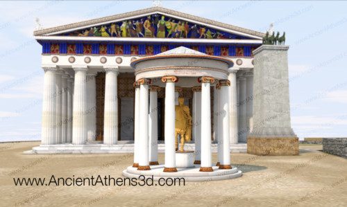 The temple of Rome and Augustus from the east