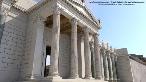 View of the propylon of the Library.