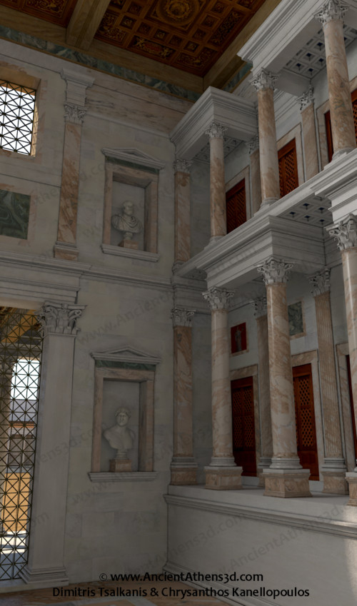 The interior of the Bibliostasion. Εσωτερική άποψη του Βιβλιοστασίου.