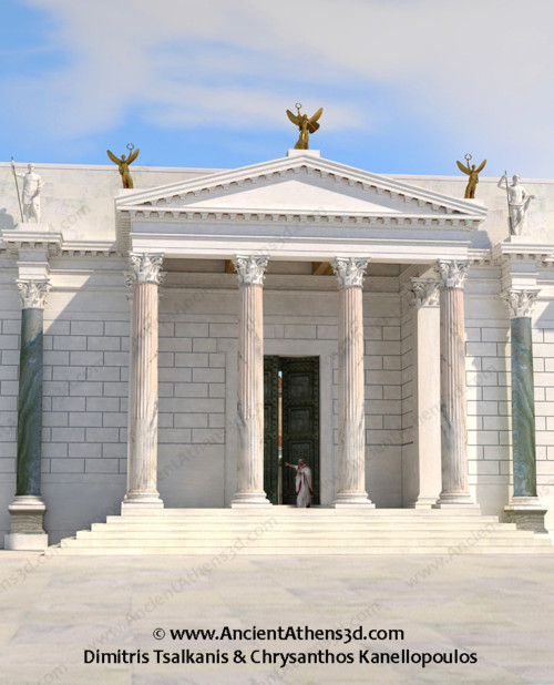 View of the Propylon with the entrance to the Library of Hadrian.