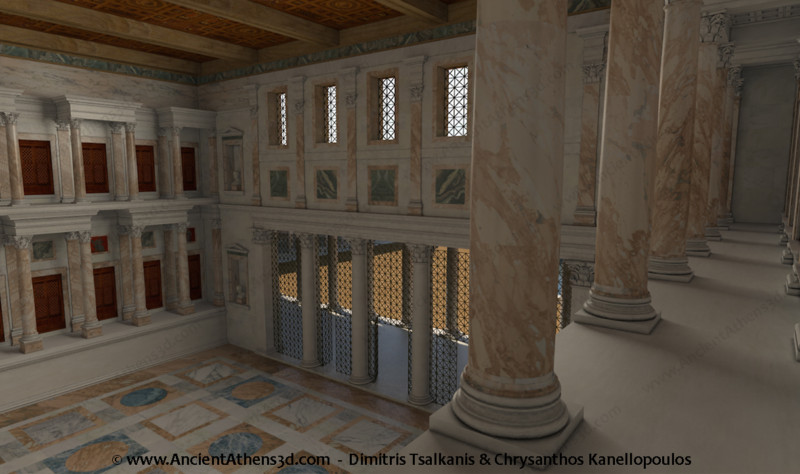 Άποψη του Βιβλιοστασίου από τον πάνω όροφο.