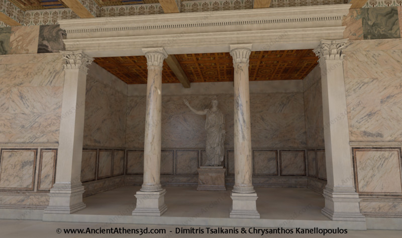 The central rectangular exedra (oikos) of the north side.