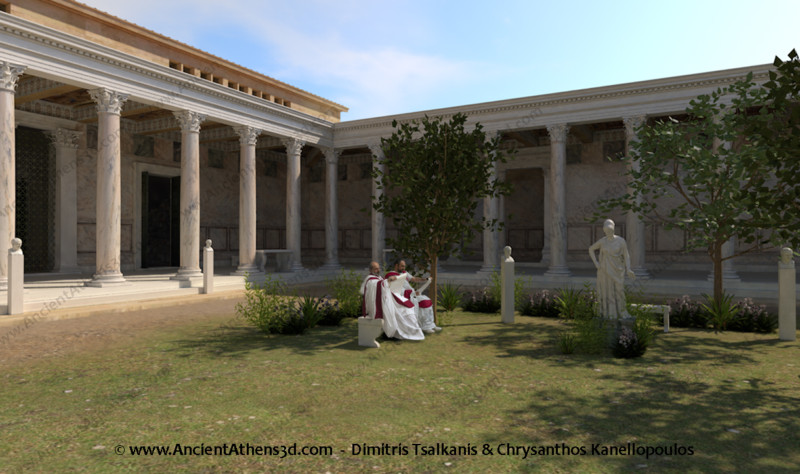 Ο κήπος της Βιβλιοθήκης.