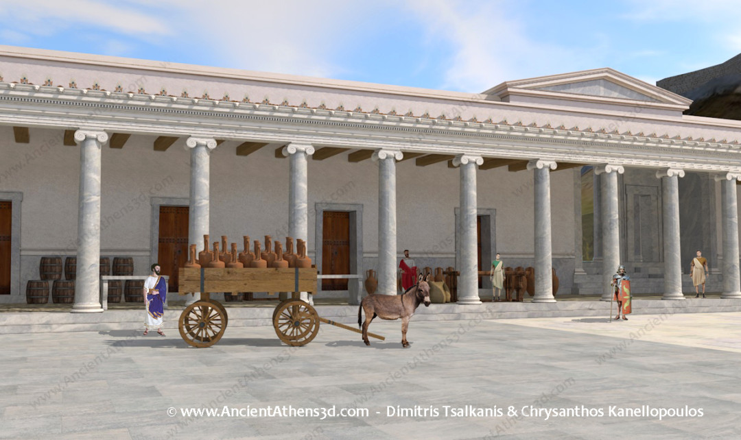 Η ανατολική πλευρά του περιστυλίου από δυτικά.