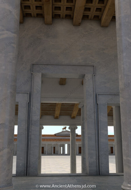 The west propylon (of Archegetis) as seen from the east, ionic, propylon.