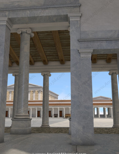 The Pantheon and the east propylon as seen from the west propylon.