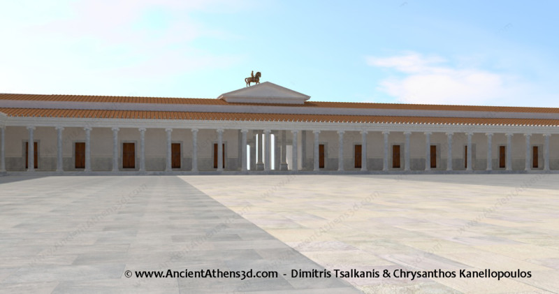 Άποψη της δυτικής πλευράς από το εσωτερικό της αυλής της Αγοράς.