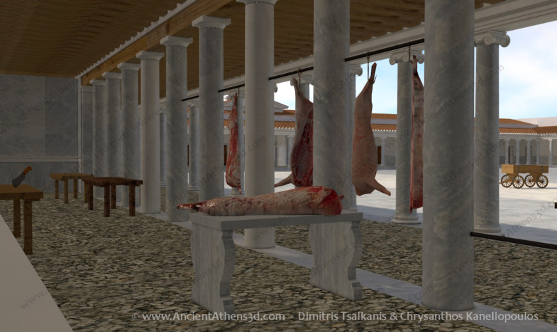 Το εσωτερικό της διπλής κιονοστοιχίας της νότιας πλευράς.