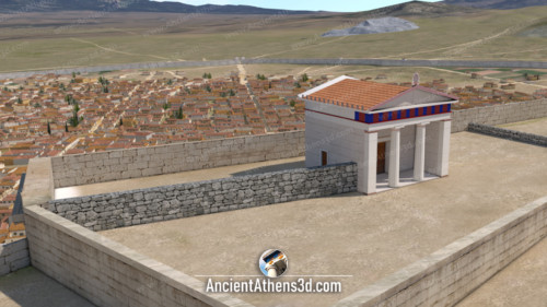 The Arrephorion with its courtyard from the southwest. In the courtyard was the small staircase that led down to the city.