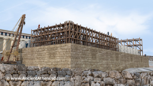 The pre-parthenon under construction. It was never completed and was destroyed by the Persians. The classical Parthenon replaced the ruins.