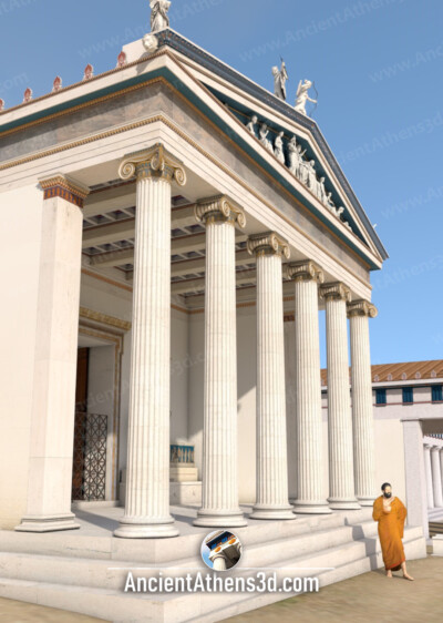 Άποψη του ναού ως εξάστυλος πρόστυλος.